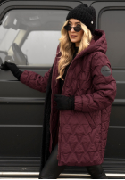 Prešívaná Bunda s kapucňou Chilly Nights bordová