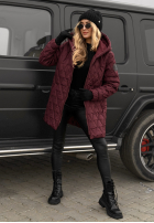 Prešívaná Bunda s kapucňou Chilly Nights bordová