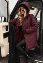 Prešívaná Bunda s kapucňou Chilly Nights bordová