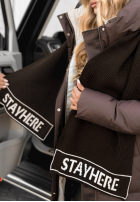 Súprava Čiapka i szali Stay Here Winter čokoládový