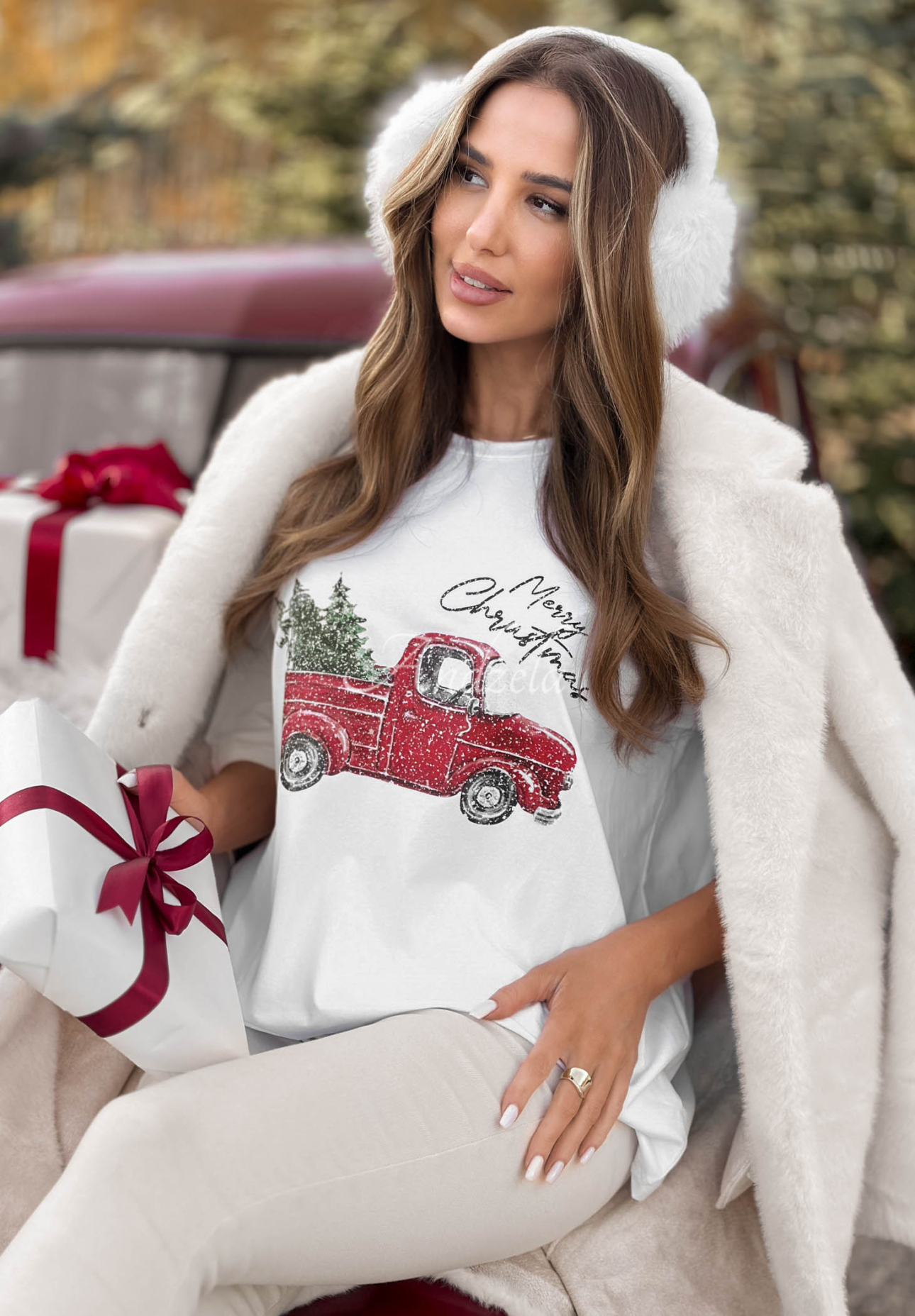 Vianočné tričko s potlačou Merry Times Biela