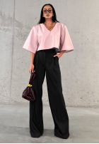 Elegantné nohavice wide leg z viskózy La Milla Coffee First čierne