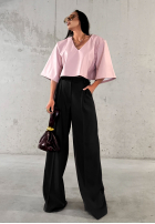 Eleganckie Nohavice wide leg z wiskozy La Milla Coffee First čierne