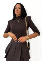 Plisowane spódnico-spodenki mini La Milla Casa De Moda čokoládové