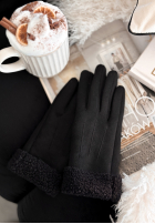 Rukavičky  z kożuszkiem Frozen Hours čierne