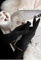 Rukavičky  z kożuszkiem Frozen Hours čierne