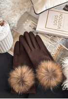 semiošové Rukavičky  Fluffy čokoládové