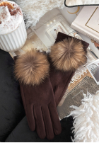 semiošové Rukavičky  Fluffy čokoládové