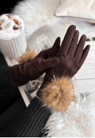 semiošové Rukavičky  Fluffy čokoládové