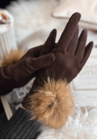 semiošové Rukavičky  Fluffy čokoládové