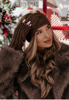 Pleciona Čelenka na głowę Winter Wishes ciemnoczekoladowa