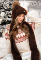 Súprava Čiapka i szalik Cold Season čokoládový