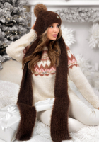 Súprava Čiapka i szalik Cold Season čokoládový