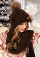 Súprava Čiapka i szalik Cold Season čokoládový