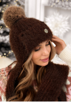 Súprava Čiapka i szalik Cold Season čokoládový