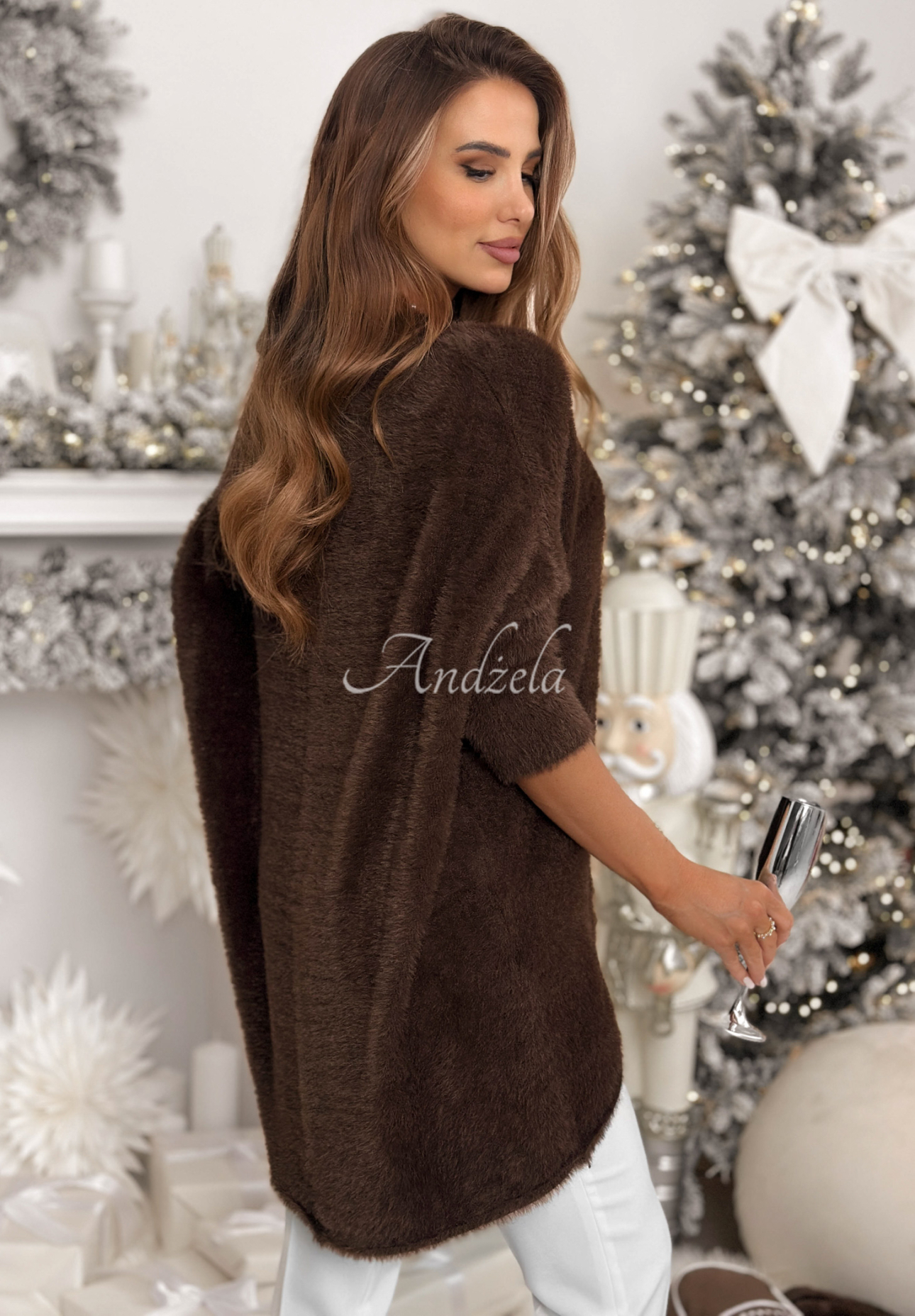 Sveter oversize Touches Heaven čokoládový