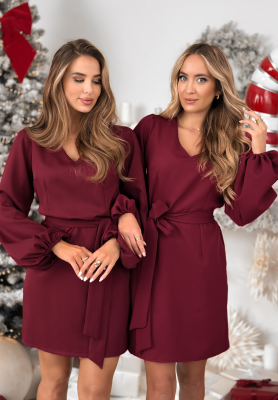 Šaty mini Different Vibes bordová