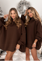 Šaty dresowa s kapucňou Still Cute čokoládová