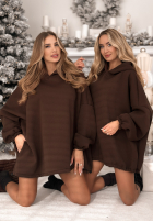 Šaty dresowa s kapucňou Still Cute čokoládová