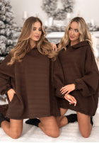 Šaty dresowa s kapucňou Still Cute čokoládová