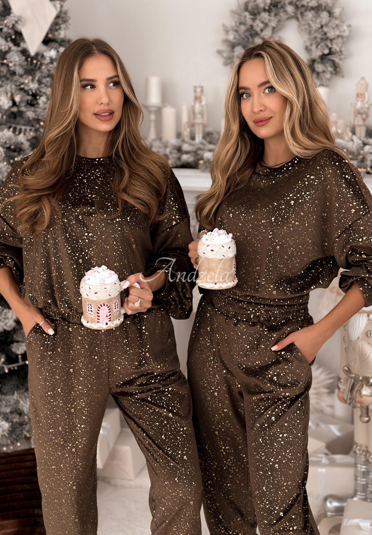 Velúrová súprava Gold Twilight čokoládový