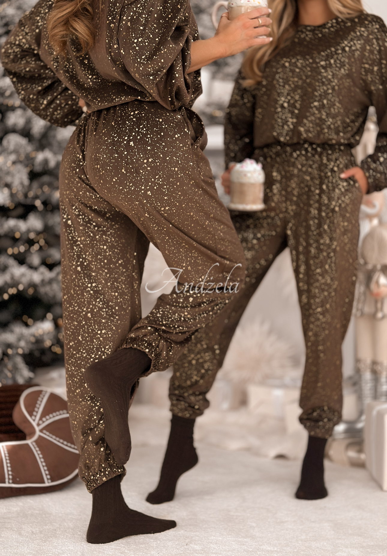 Velúrová súprava Gold Twilight čokoládový