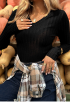 Prążkowana Blúzka longsleeve Wrong Time čierna