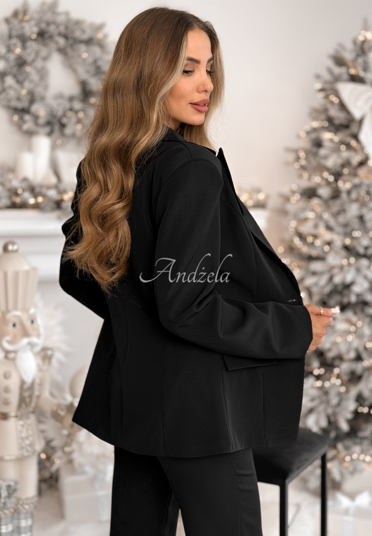 Súprava priliehavé sako a nohavice zvony Say My Name čierne