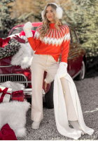 Vzorovaný Sveter z wełną Corta červený