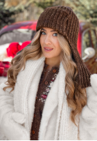 Čiapka uszatka First Frost čokoládová