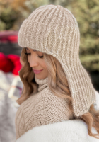 Čiapka uszatka First Frost béžová