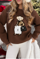 Mikina z misiem Bearry Lady čokoládová