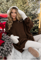 Dlhý Sveter oversize Cozy Weather čokoládový