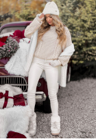 Ozdobnie pleciony Sveter Snuggle Weather ecru