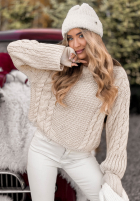 Ozdobnie pleciony Sveter Snuggle Weather ecru