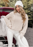 Ozdobnie pleciony Sveter Snuggle Weather ecru