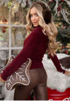 Sveter alpaka z golfem Softest Mind bordová