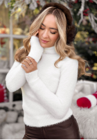 Sveter alpaka z golfem Softest Mind ecru