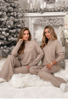 Dzianinowy Súprava Sveter i Nohavice Peace Of Mind béžový melanž