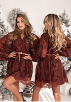 Koronkowa Šaty Falling For Me čokoládová