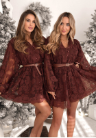 Koronkowa Šaty Falling For Me čokoládová