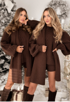 Súprava 2w1 Sveter z szalem Northern Attitude čokoládový