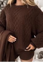 Súprava 2w1 Sveter z szalem Northern Attitude čokoládový