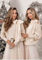 Sveter oversize z kokardą Dreams Of Snow ecru