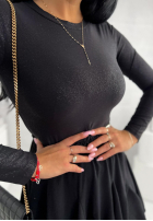 Błyszczące body ze stójką Really Simple čierne