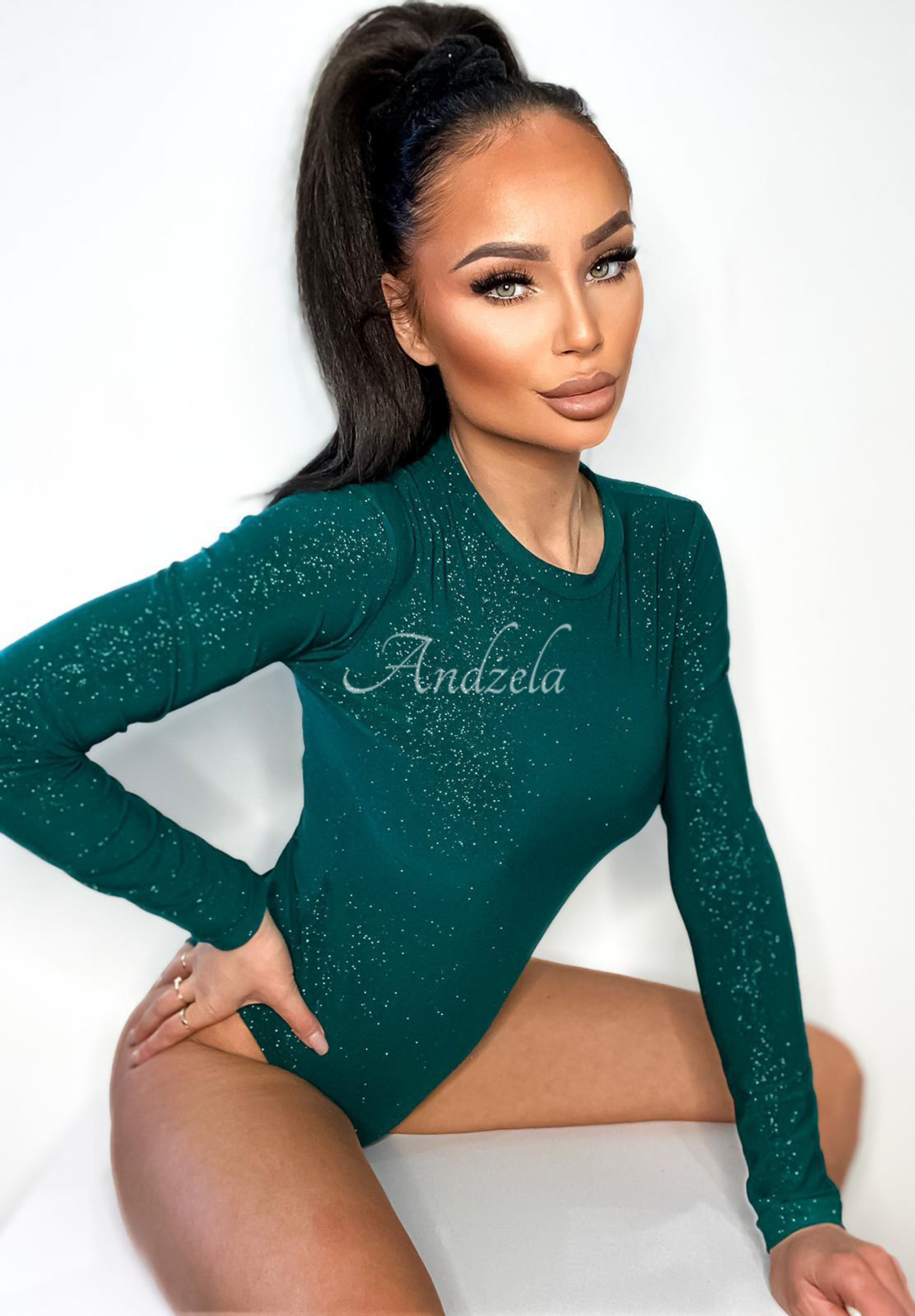 Trblietavé body Really Simple fľašková zelená