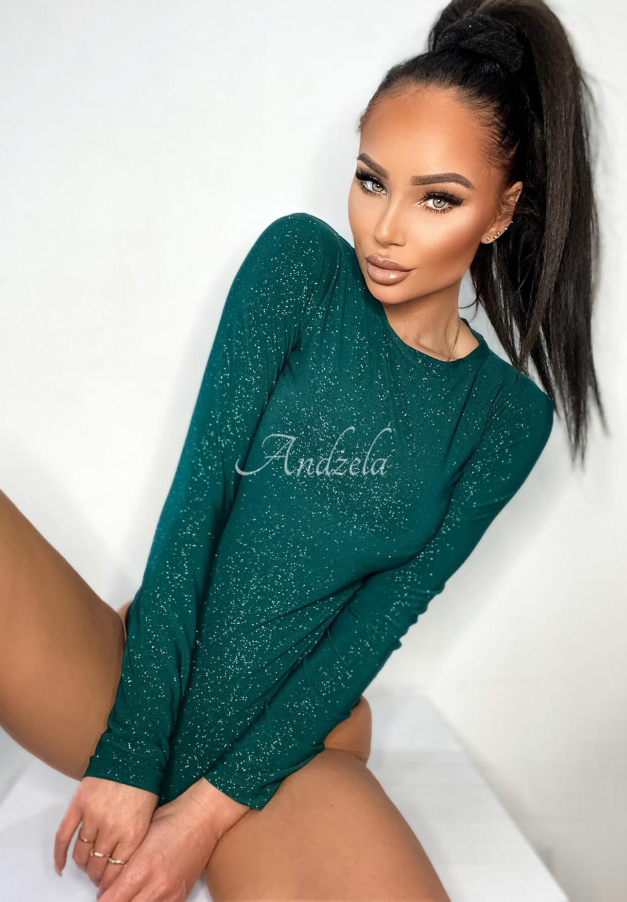 Trblietavé body Really Simple fľašková zelená