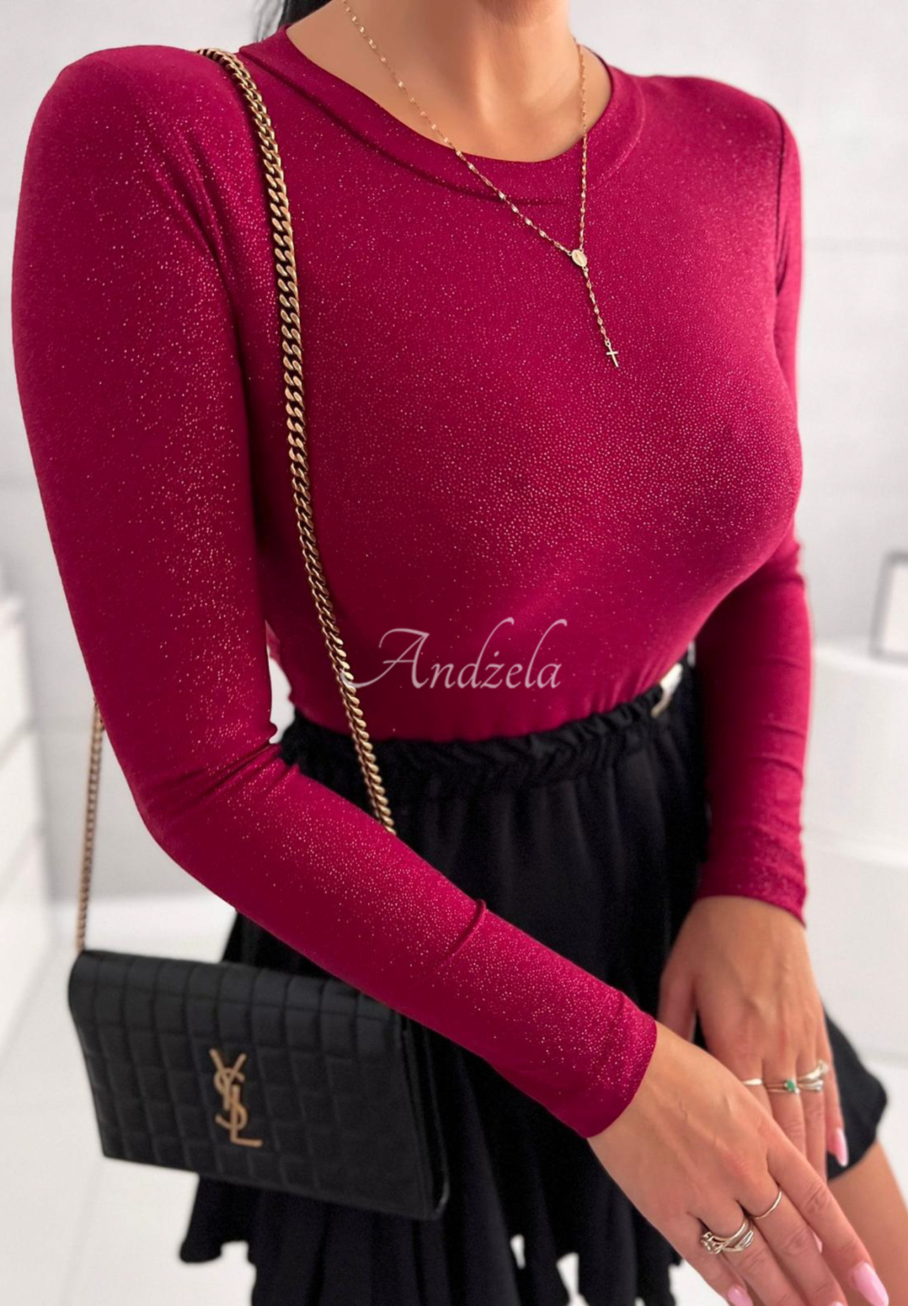 Trblietavé body Really Simple bordové