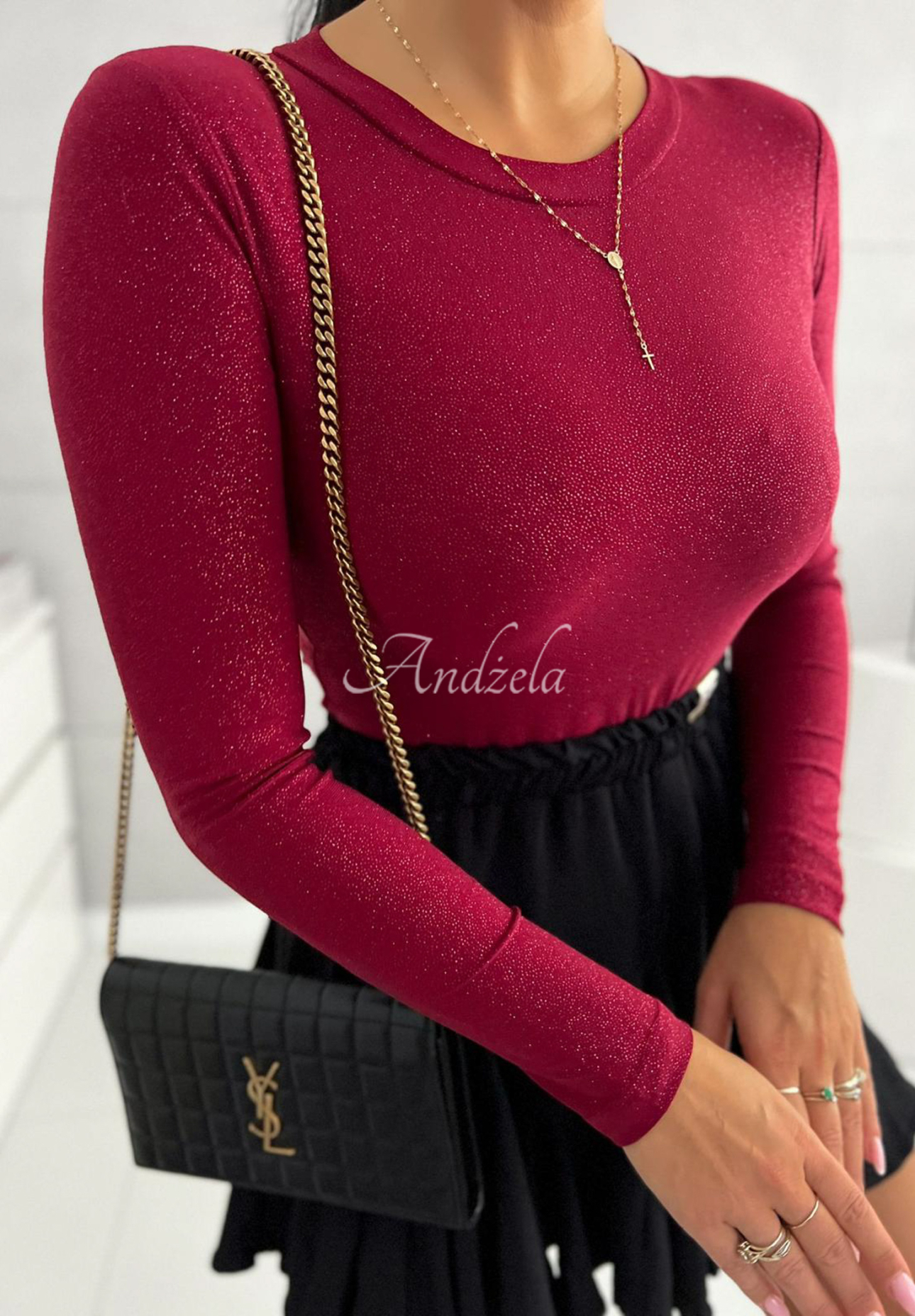 Trblietavé body Really Simple bordové