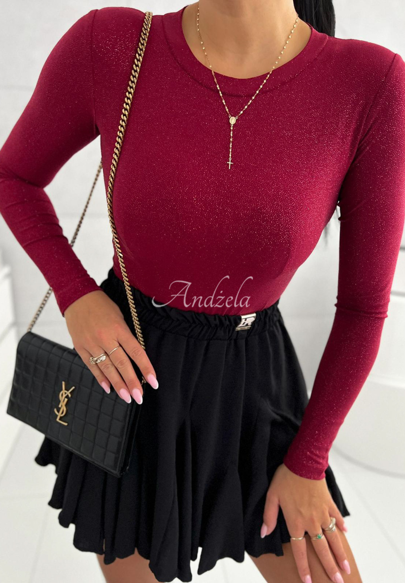 Trblietavé body Really Simple bordové